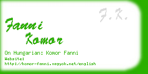 fanni komor business card